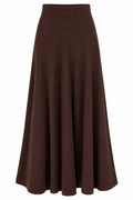 Kaos Gonna Lunga Donna in Maglia Svasata Fondente SI1KT033
