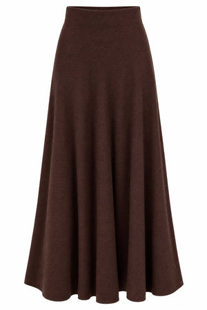 Kaos Gonna Lunga Donna in Maglia Svasata Fondente SI1KT033