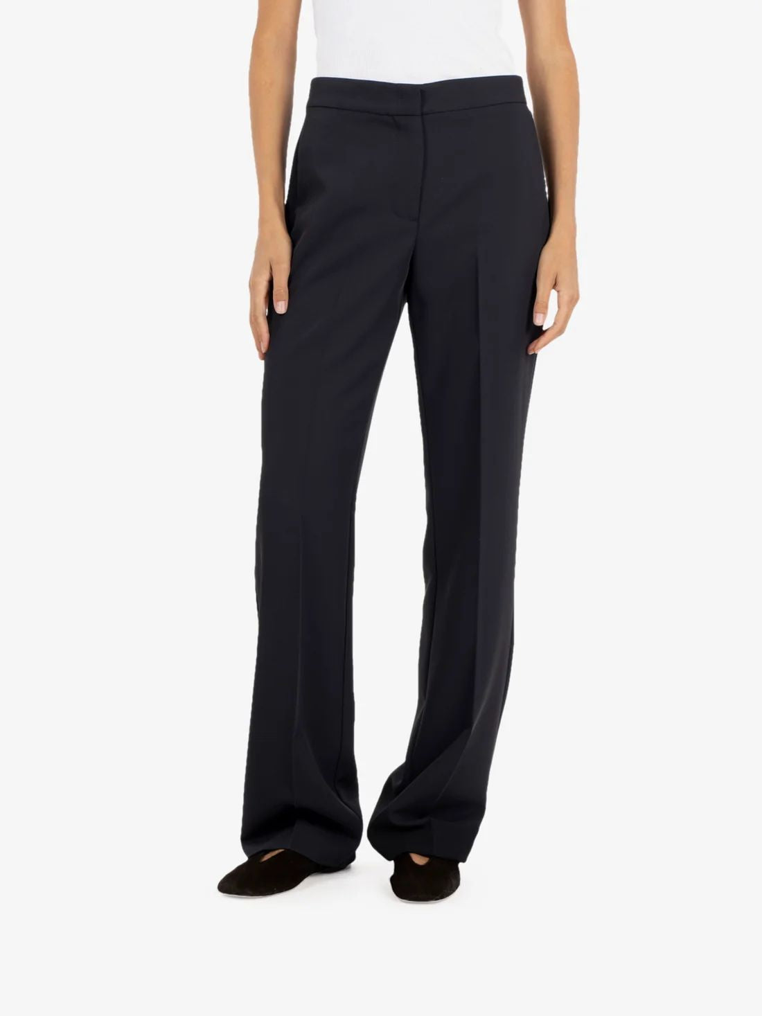Kaos Pantalone Elegante Donna Nero a Gamba Dritta SI1MR020