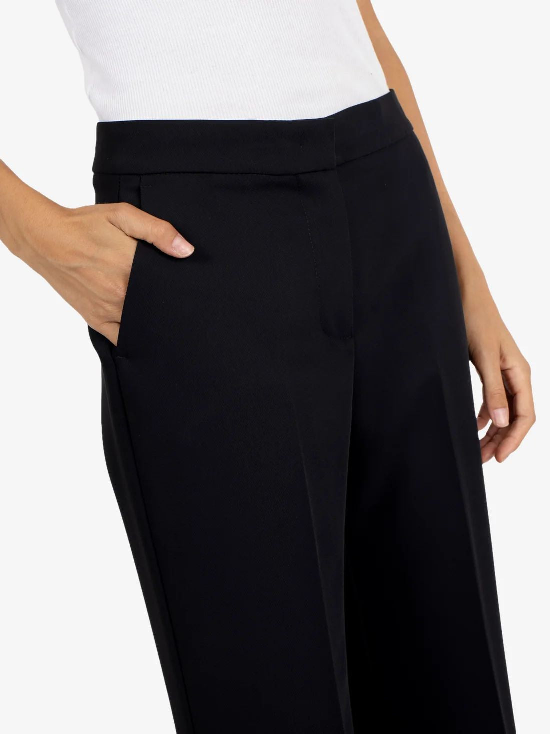 Kaos Pantalone Elegante Donna Nero a Gamba Dritta SI1MR020