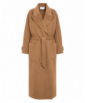 Kaos Cappotto Donna Caramello in Misto Lana con Cintura SI1NT001