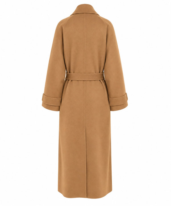 Kaos Cappotto Donna Caramello in Misto Lana con Cintura SI1NT001