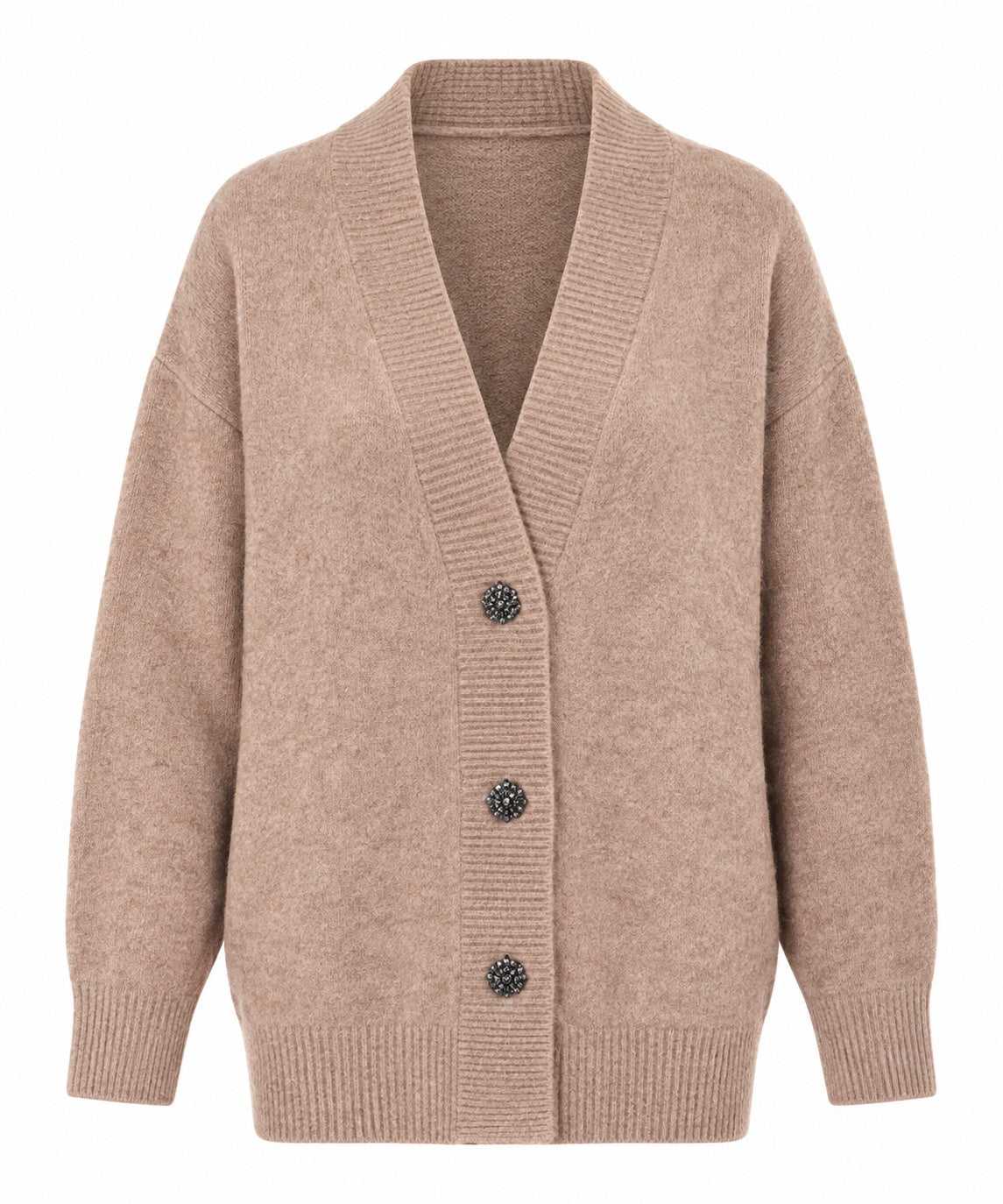 Kaos Cardigan Donna in Lana e Alpaca Camel SI1NT015