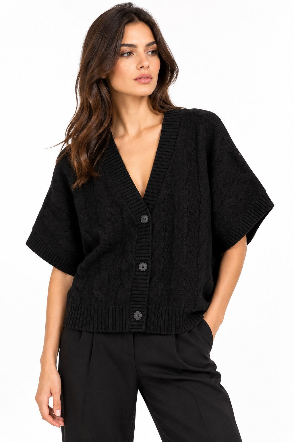 Kaos Cardigan Donna SI5KT009-Nero