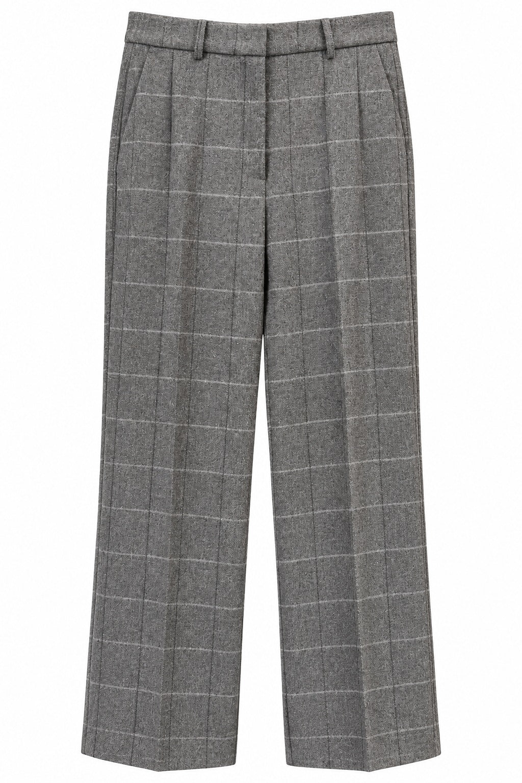 Kaos Pantalone Donna a Gamba Ampia con Fantasia a Quadri Grigio Medio SI5MR036