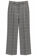 Kaos Pantalone Donna a Gamba Ampia con Fantasia a Quadri Grigio Medio SI5MR036
