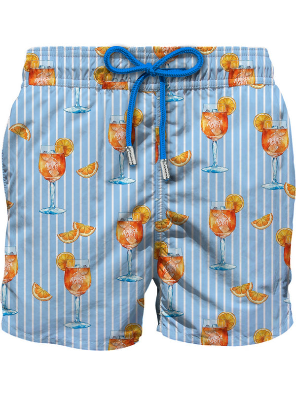 Mc2 Saint Barth Classic Swim Short Gustavia Happy Cocktail Double Stripes 31 - Gus0001