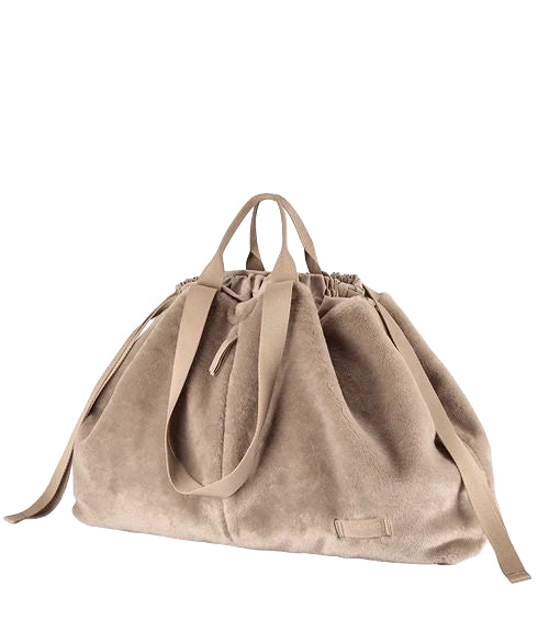 Tucano Carry Shopper Large Borsa Donna in Pelliccia Sintetica Marrone Chiaro BCASH-FUR-L-MC