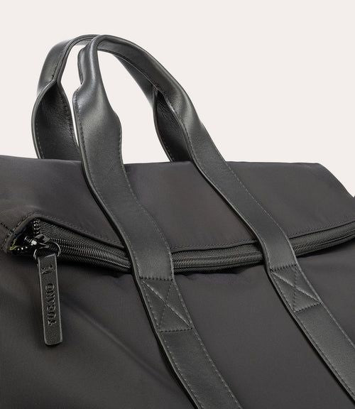 Tucano Fold Borsa da Lavoro Unisex in Nylon Riciclato e Pelle Nera per Laptop 15,6" e MacBook 16" BFOLD15-BK