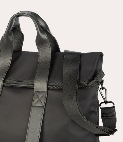 Tucano Fold Borsa da Lavoro Unisex in Nylon Riciclato e Pelle Nera per Laptop 15,6" e MacBook 16" BFOLD15-BK