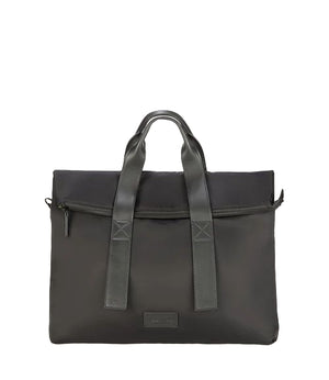 Tucano Fold Borsa da Lavoro Unisex in Nylon Riciclato e Pelle Nera per Laptop 15,6" e MacBook 16" BFOLD15-BK