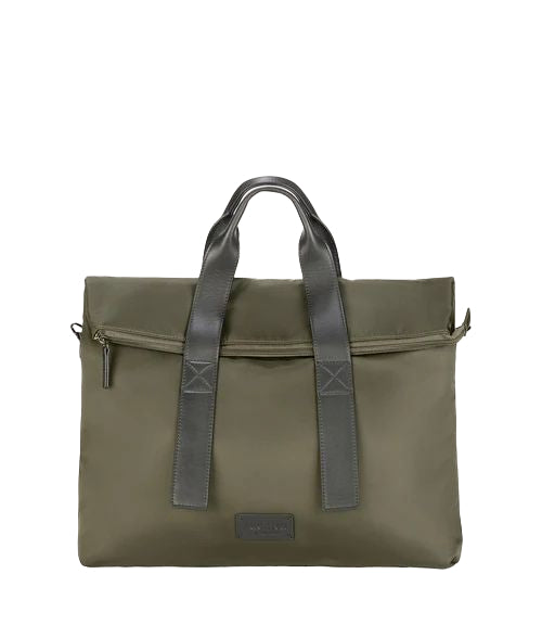 Tucano Fold Borsa da Lavoro Unisex in Nylon Riciclato e Pelle Verde Militare per Laptop 15,6" e MacBook 16" BFOLD15-VM