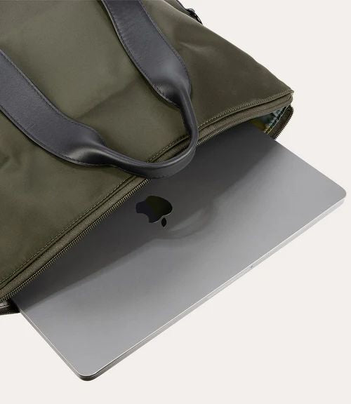 Tucano Fold Borsa da Lavoro Unisex in Nylon Riciclato e Pelle Verde Militare per Laptop 15,6" e MacBook 16" BFOLD15-VM