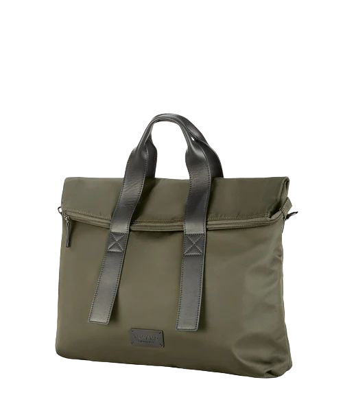Tucano Fold Borsa da Lavoro Unisex in Nylon Riciclato e Pelle Verde Militare per Laptop 15,6" e MacBook 16" BFOLD15-VM