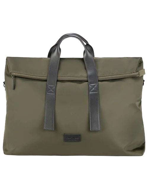Tucano Fold Borsa Weekender Unisex Verde Militare in Nylon Riciclato e Pelle BFOLDWE-VM