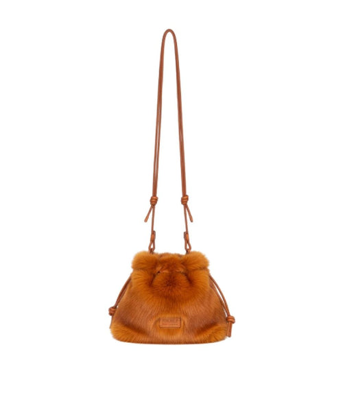 Tucano Nina Fur Beauty Case Pochette Donna in Pelliccia Sintetica Ruggine BNINABC-FUR-O