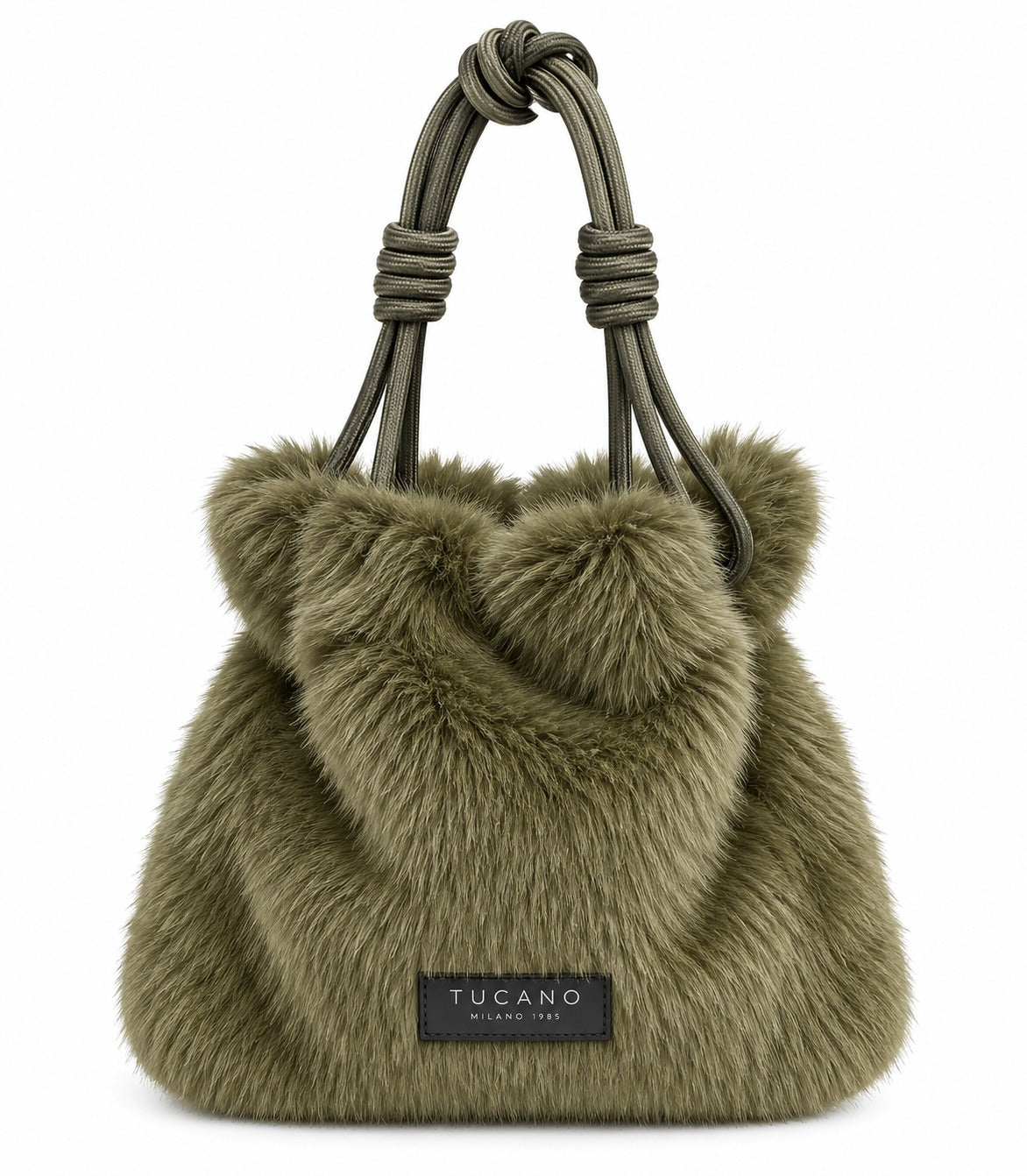 Tucano Nina Fur Beauty Case Pochette Donna in Pelliccia Sintetica Verde BNINABC-FUR-V