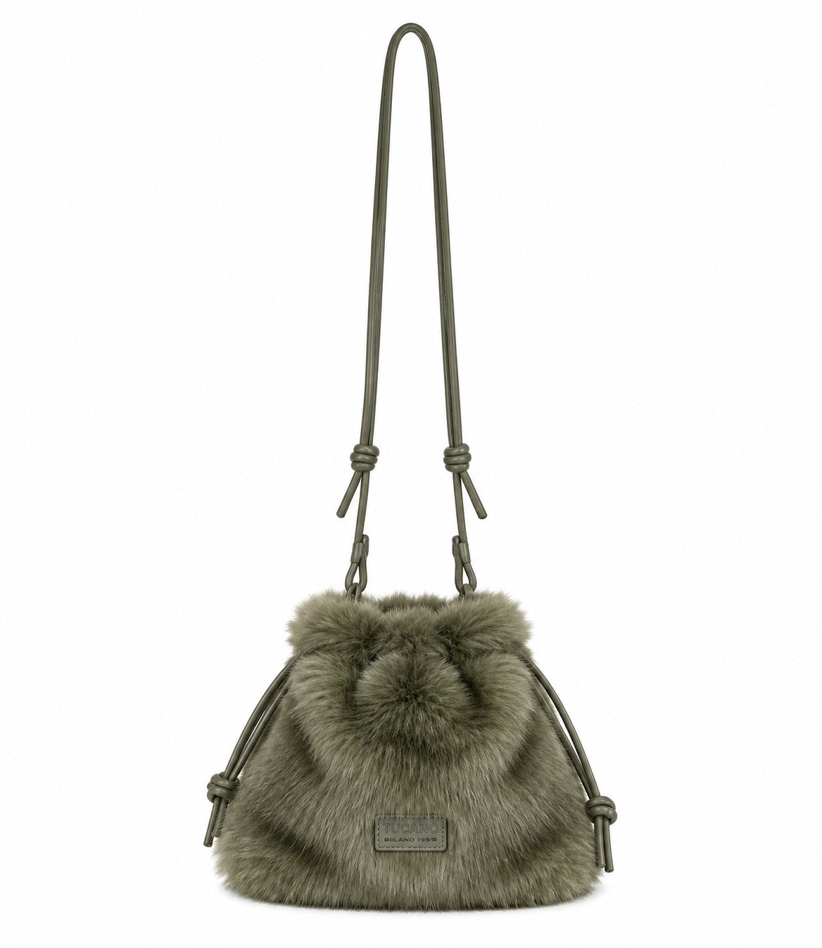 Tucano Nina Fur Beauty Case Pochette Donna in Pelliccia Sintetica Verde BNINABC-FUR-V