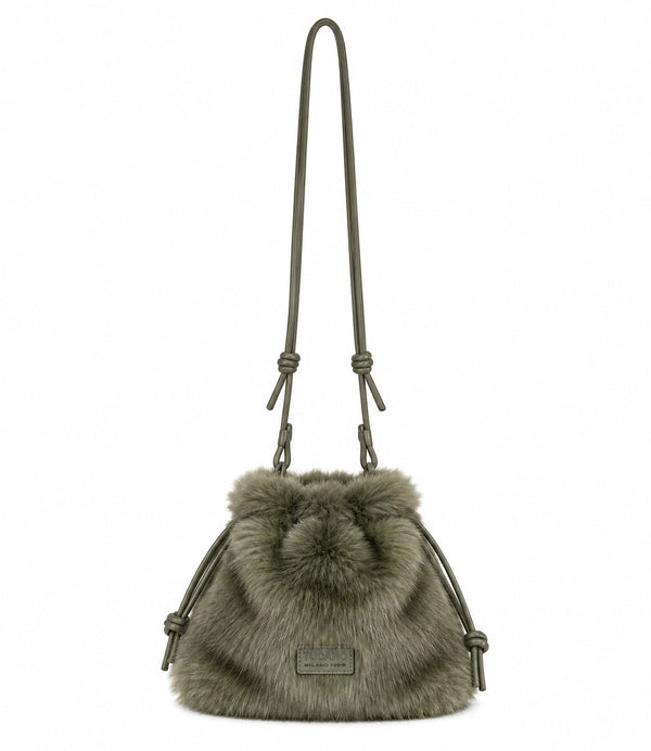 Tucano Nina Fur Beauty Case Pochette Donna in Pelliccia Sintetica Verde BNINABC-FUR-V