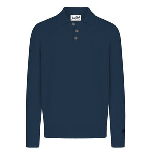 MC2 Saint Barth Polo Uomo Alfie in Lana Merino Night Blue ALFI005-00044M