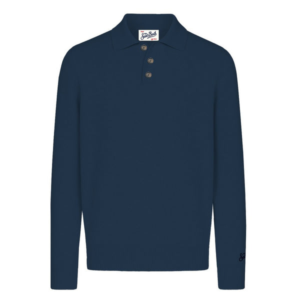 MC2 Saint Barth Polo Uomo Alfie in Lana Merino Night Blue ALFI005-00044M