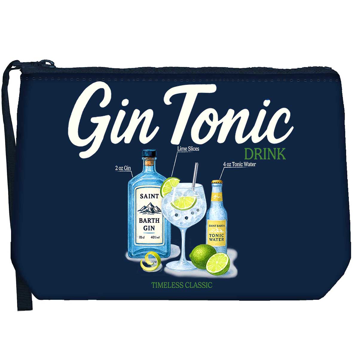 MC2 Saint Barth | Pochette Unisex Aline W Recipe List Gin 61 | Fantasia Gin e Cocktail | ALI0002-03210M