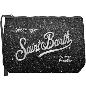 MC2 Saint Barth | Pochette Donna Aline Lurex Nera con Ricamo | ALI0026-00315M