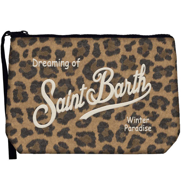 MC2 Saint Barth | Pochette Donna Aline Felt Leo Leopardata in Feltro con Ricamo | ALI0028-00328M