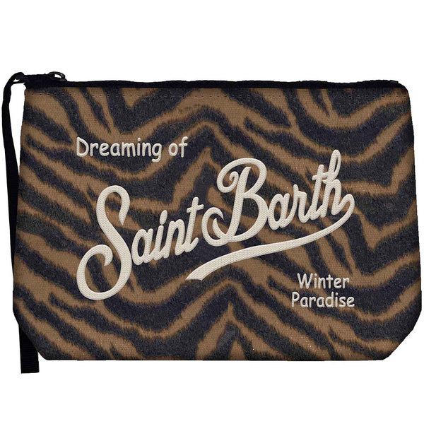 MC2 Saint Barth | Pochette Donna Aline Felt Zebra in Feltro con Ricamo | ALI0028-00469M