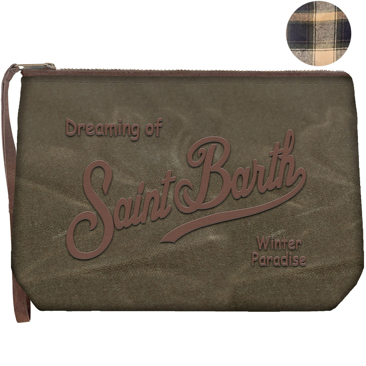 MC2 Saint Barth | Pochette Uomo Aline Wax 5218 in Tessuto Cerato con Ricamo | ALI0058-00131M