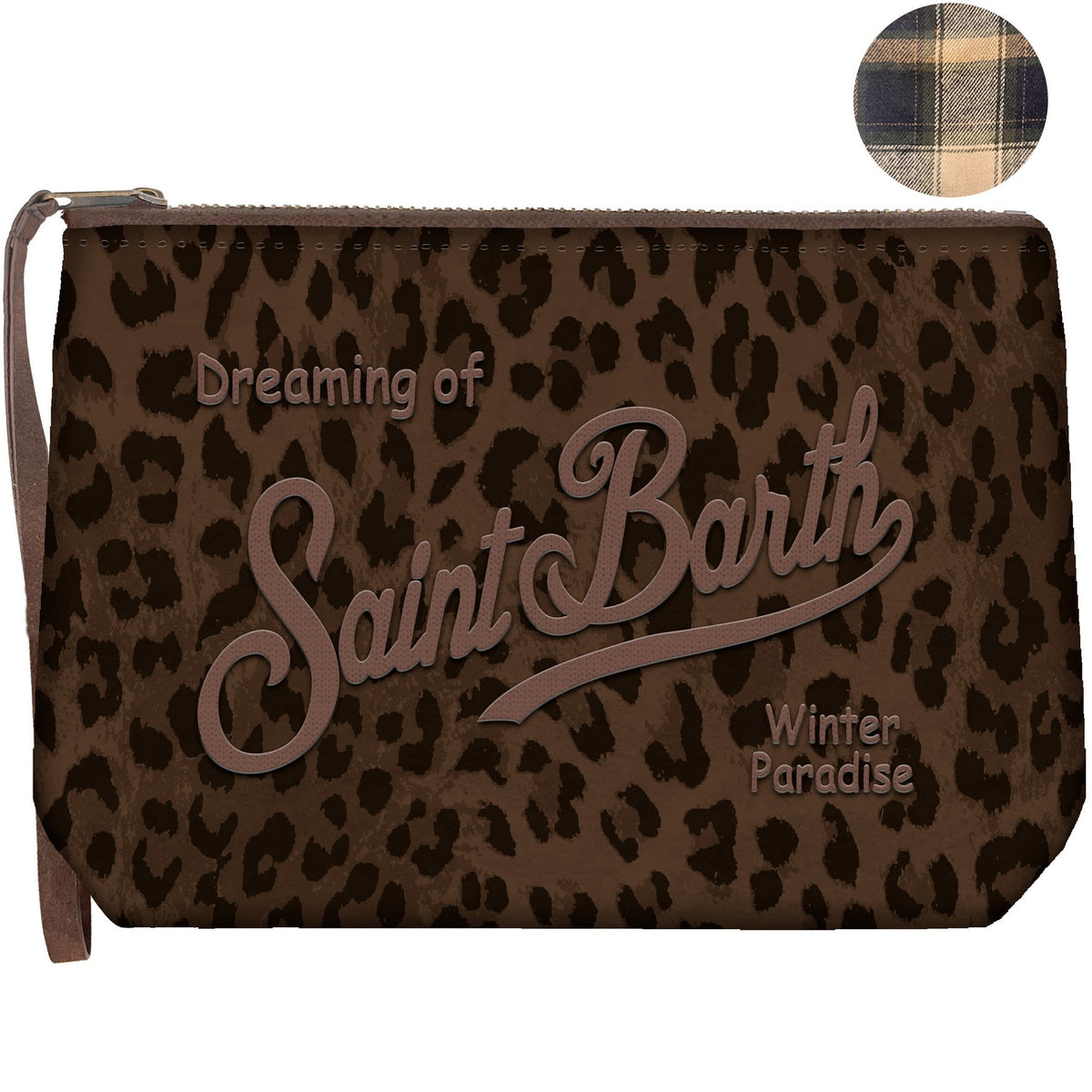 MC2 Saint Barth | Pochette Donna Aline Wax Dark Leopard Animalier con Ricamo | ALI0058-00212M