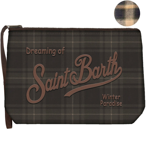 MC2 Saint Barth | Pochette Uomo Aline Wax Scott Tartan in Tessuto Cerato con Ricamo | ALI0058-00591M