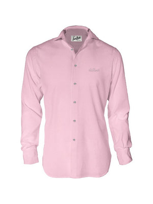 Mc2 Saint Barth Cotton Voile Shirt Chemise Ice 21 Pink - Lcm0001
