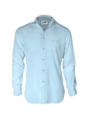 Mc2 Saint Barth Cotton Voile Shirt Chemise Ice 31 Light Blue - Lcm0001