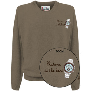 MC2 Saint Barth Maglia Uomo Heron Light Best Watch Beige 13 Ricamata HER0024-02928M
