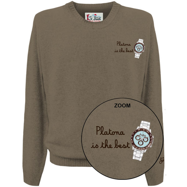 MC2 Saint Barth Maglia Uomo Heron Light Best Watch Beige 13 Ricamata HER0024-02928M