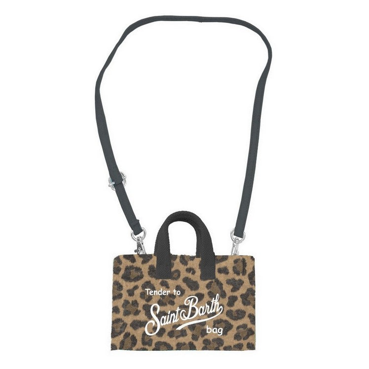 MC2 Saint Barth | Borsa Porta Cellulare Donna Phone Bag Felt Leo Animalier Leopardata con Ricamo | PHONE006-00328M