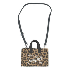 MC2 Saint Barth | Borsa Porta Cellulare Donna Phone Bag Felt Leo Animalier Leopardata con Ricamo | PHONE006-00328M