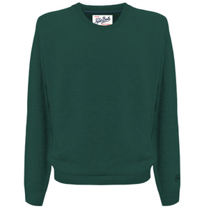 MC2 Saint Barth Maglia Uomo Regent in Lana Merino e Cashmere British Green REGE008-00055M