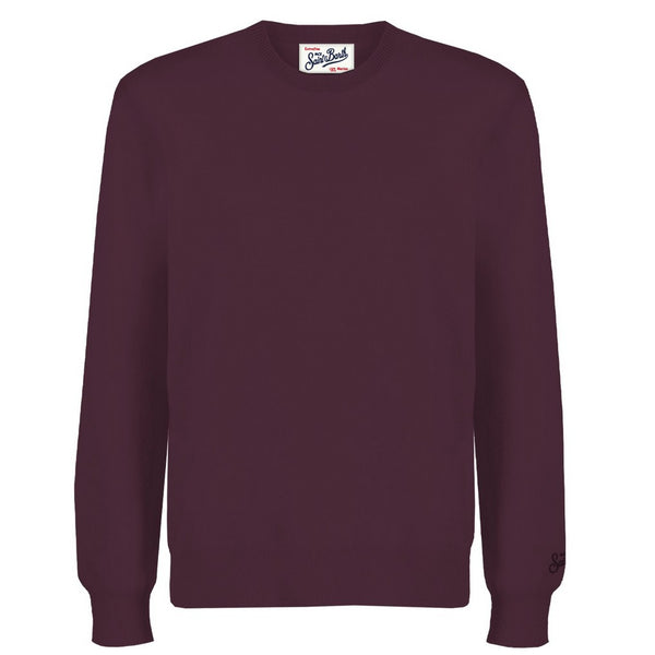 MC2 Saint Barth Maglia Uomo Regent in Lana Merino Aubergine REGE013-00038M