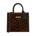 MC2 Saint Barth Borsa Donna Shop Bag Mini Dark Leo Brushed Leather 00 in Pelle Animalier Marrone e Nero SHBM0002-00101M