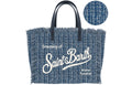 MC2 Saint Barth Borsa Donna Vanity Mini Tweed N 36 EMB Blu con Frange e Ricamo VAMI032-00471M