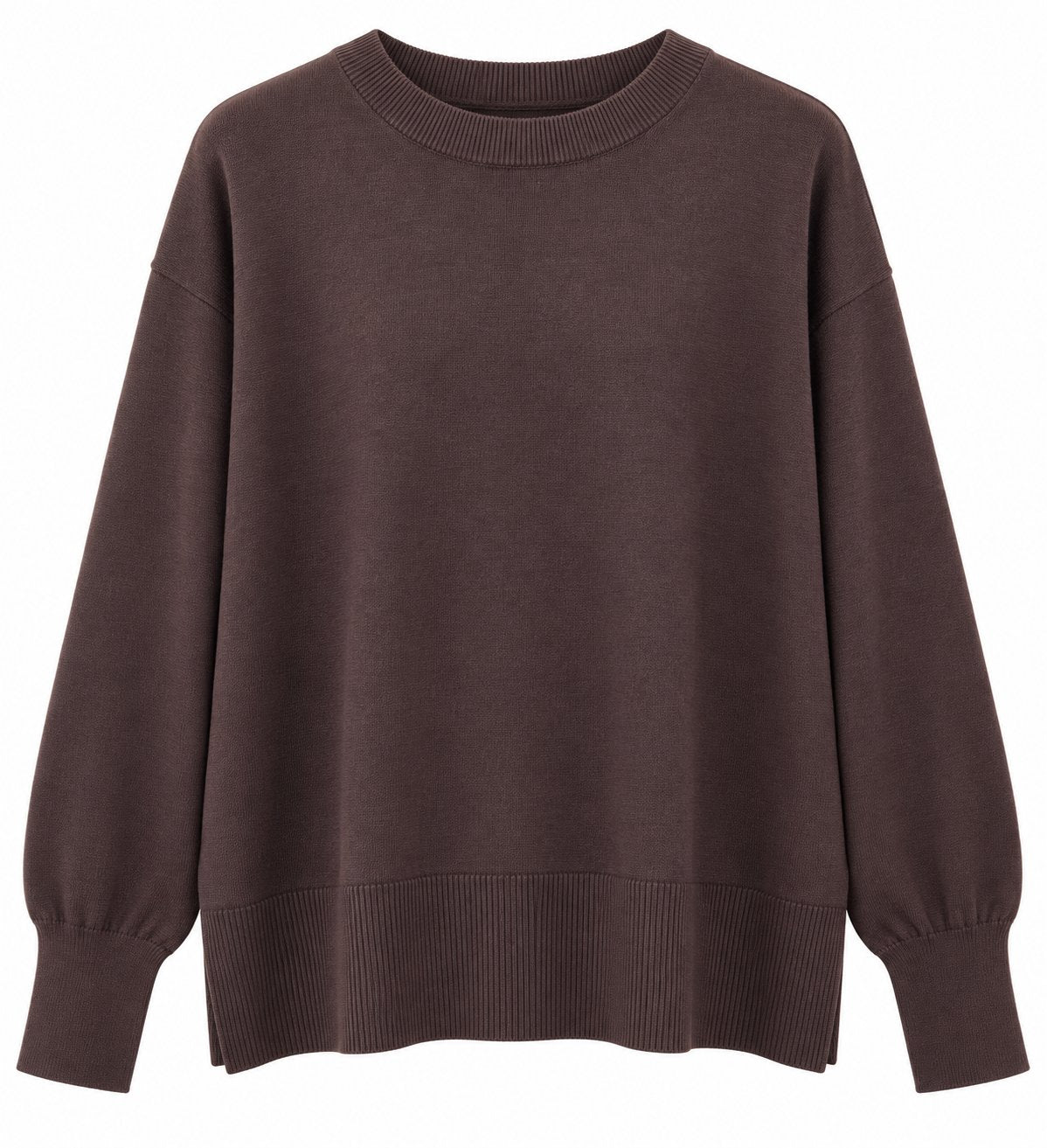 Kaos Maglia Donna Marrone Fondente Girocollo con Bottoni sul Retro SI1NT036
