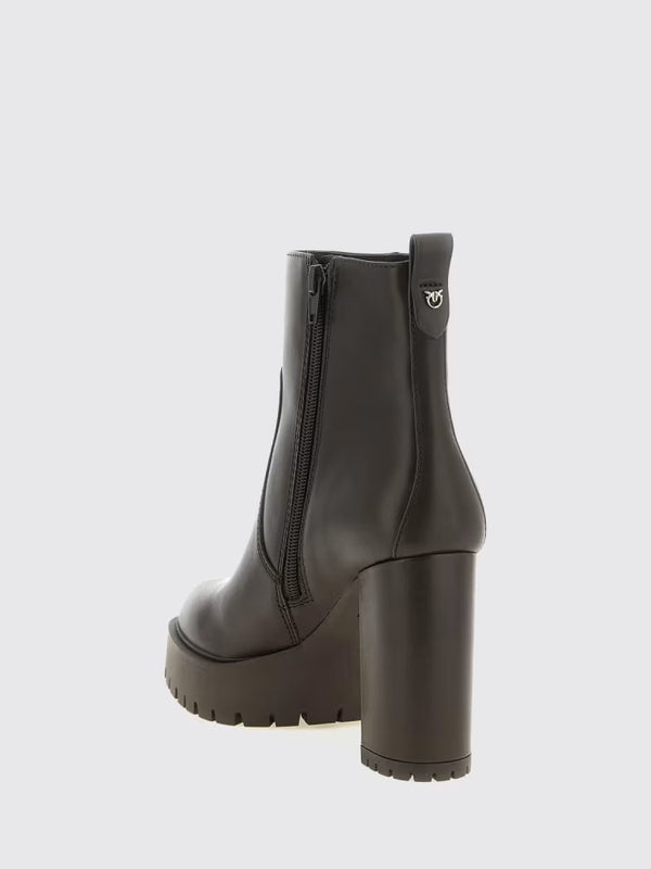 Pinko Shoes Clara 01 Stivaletti Donna in Pelle di Vitello Marrone Testa Moro SD0577P001-L72