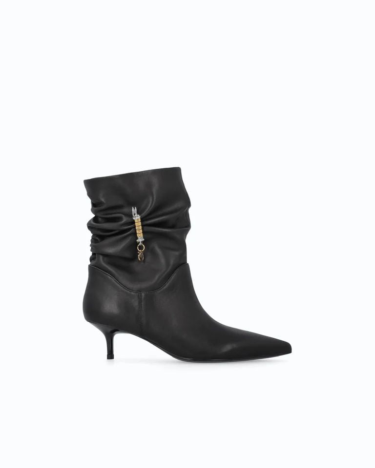 Pinko Shoes Gloria 28 Stivaletti Donna in Pelle Nappa Nera SD0629P003-Z99