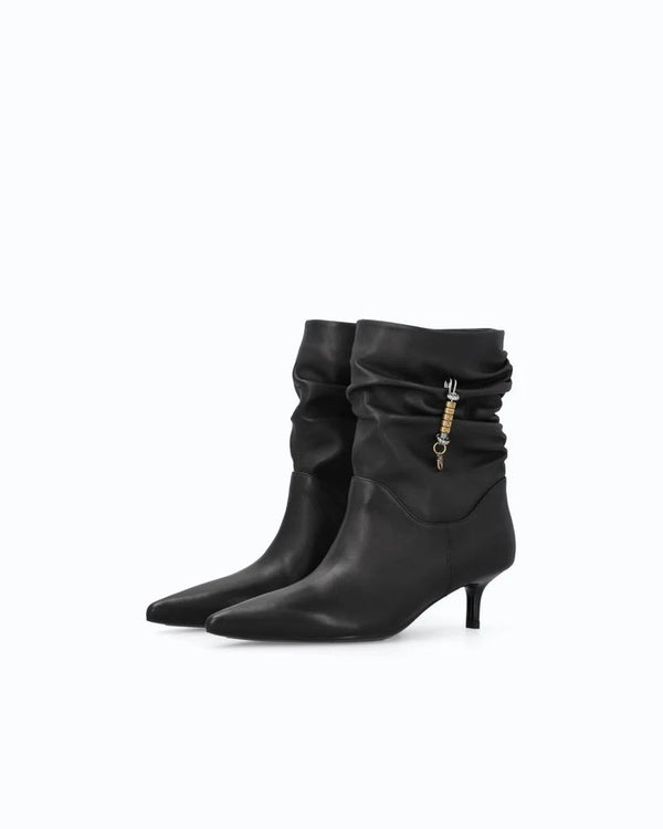 Pinko Shoes Gloria 28 Stivaletti Donna in Pelle Nappa Nera SD0629P003-Z99