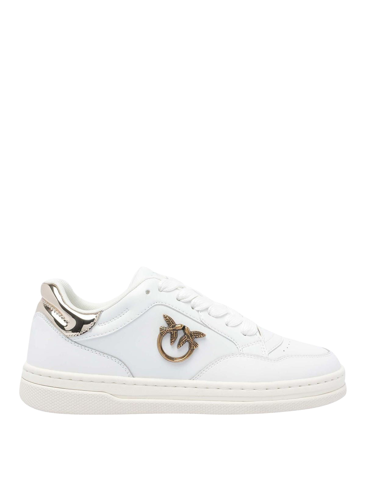 Pinko Shoes | Sneakers Mandy 11 Donna | Bianco e Oro White Gold | SS0077P108