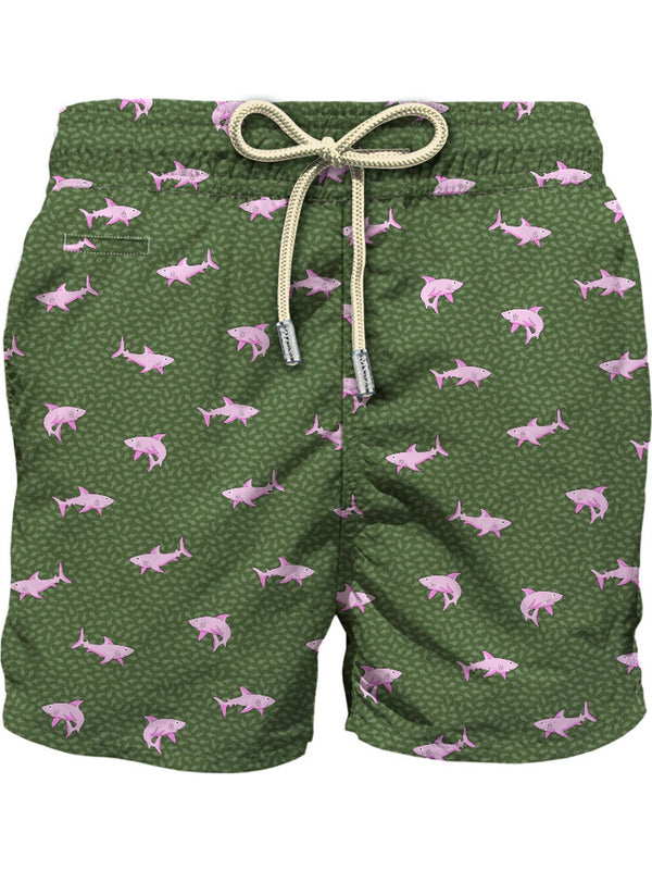 Mc2 Saint Barth Ultralight Swim Short Lighting Micro Fantasy Shark On Shark 5221 - Lig0003