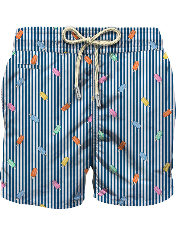 Mc2 Saint Barth Ultralight Swim Short Lighting Micro Fantasy Icicle Stripes S 61 - Lig0003
