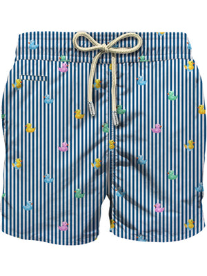 Mc2 Saint Barth Ultralight Swim Short Lighting Micro Fantasy Ducky Pastel Stripes S 61 - Lig0003